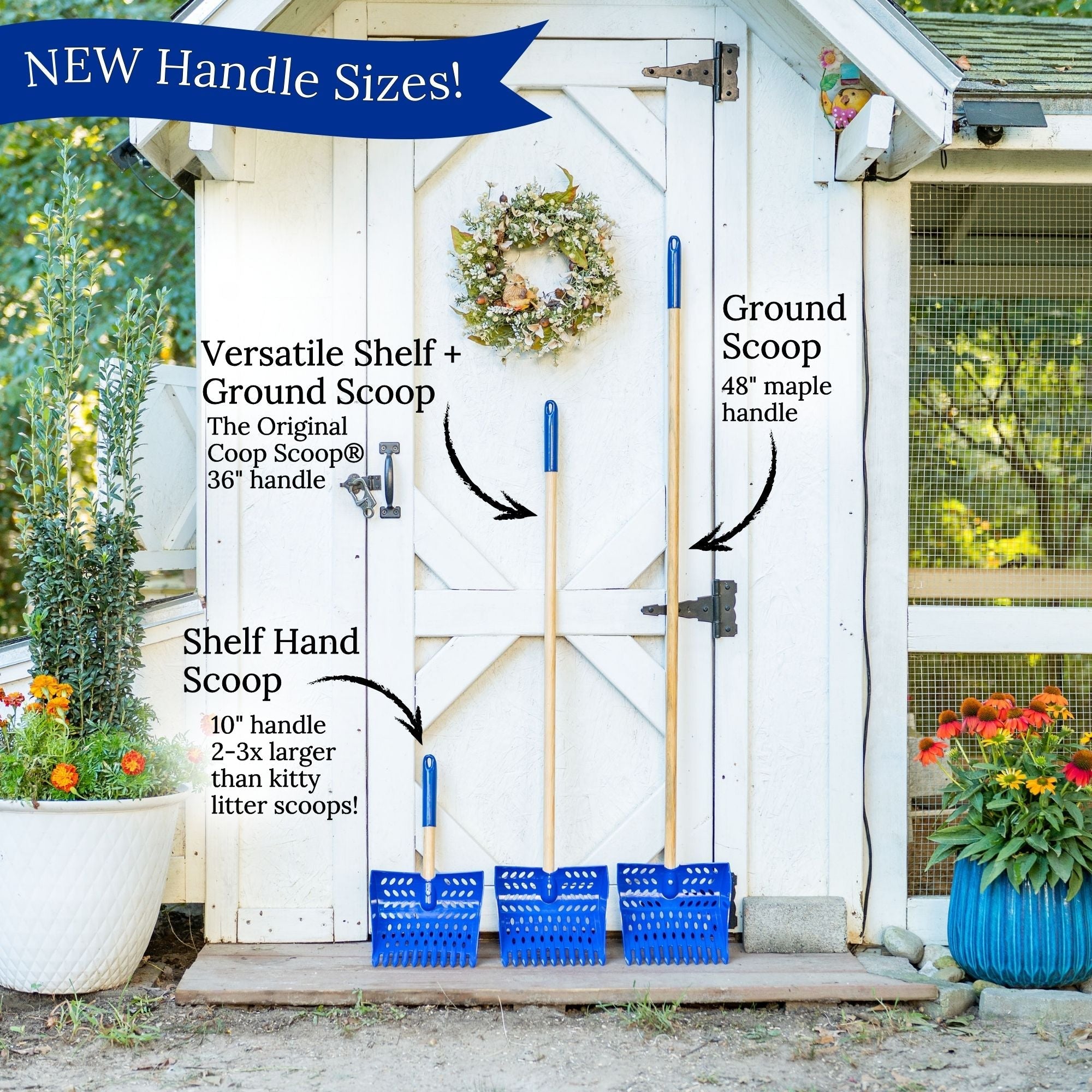 The Coop Scoop® Ground | 2-in-1 Chicken Poop Scoop & Rake | 48