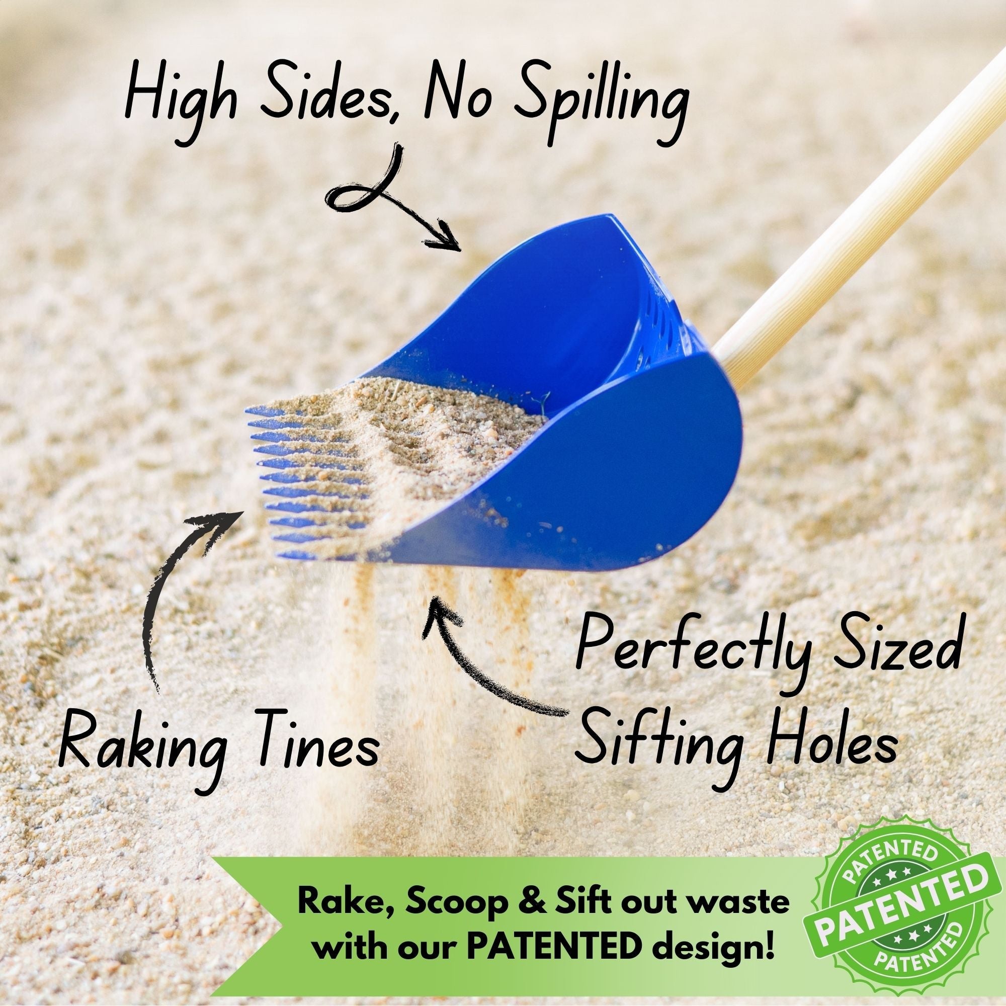 Chicken Rake Tool The Coop Scoop® Shelf | 2-in-1 Chicken Poop Scoop & Rake | 10
