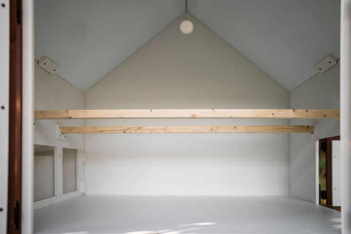 Inside of OverEZ Cottage Chicken Coop