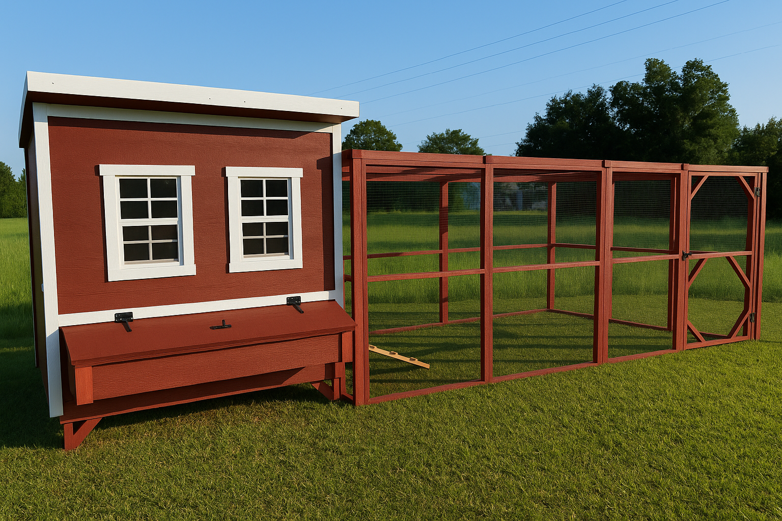 Wooden 8 Ft. Chicken Run (8’W X 8’L X 6’3”H)