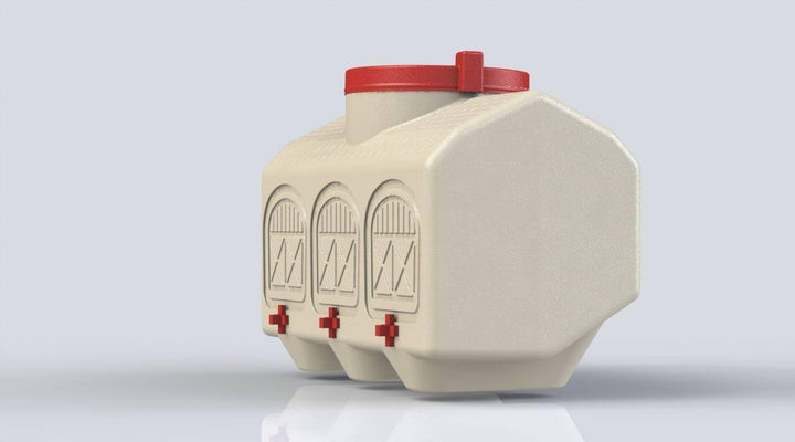 Close Up Side View of an OverEZ Chicken Waterer