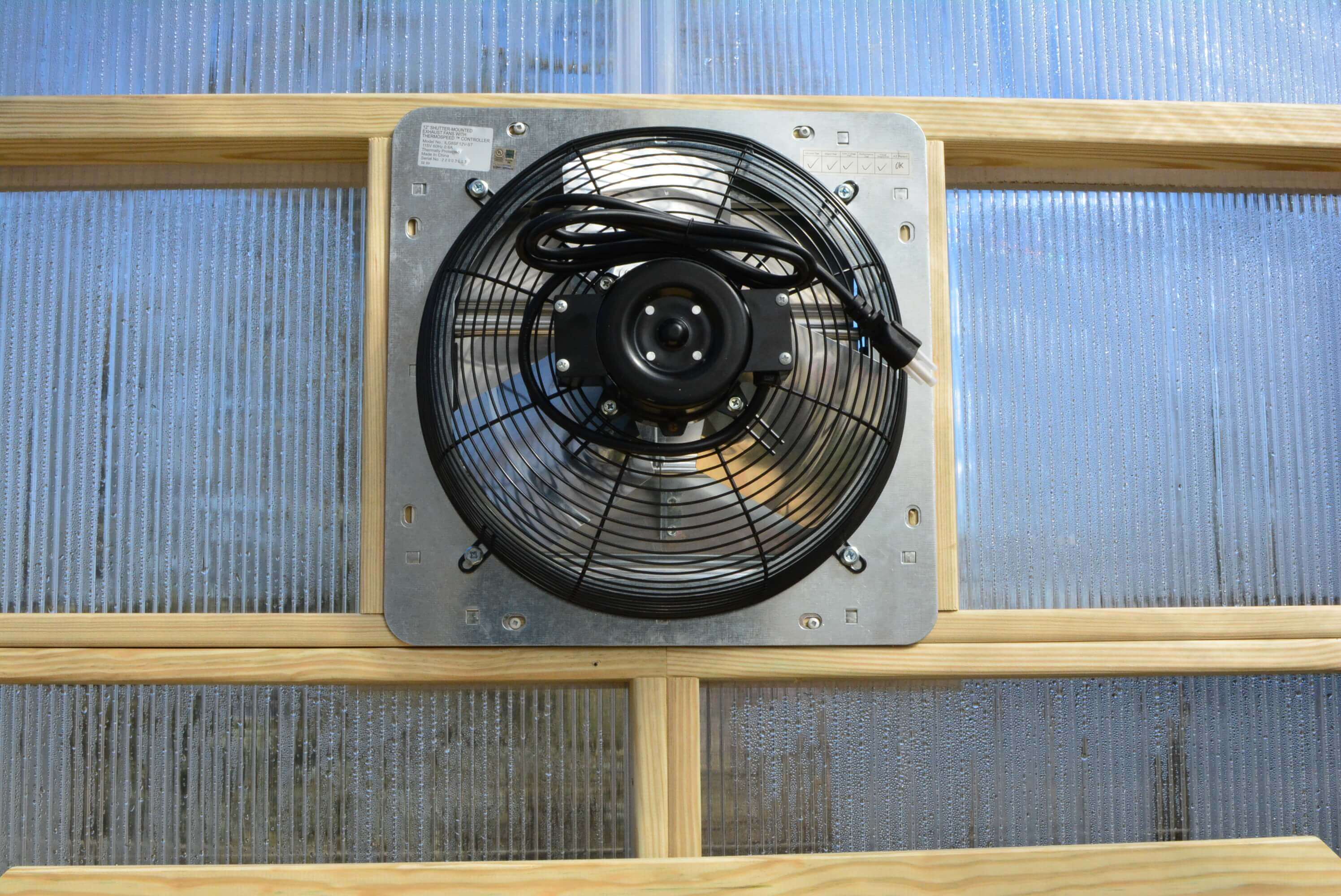 Exhaust Fan Inside 8 x 8 EZ Greenhouse