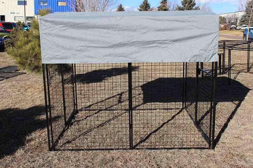 Front View of an OverEZ Tarp for 8ft Walk-In Chicken Run