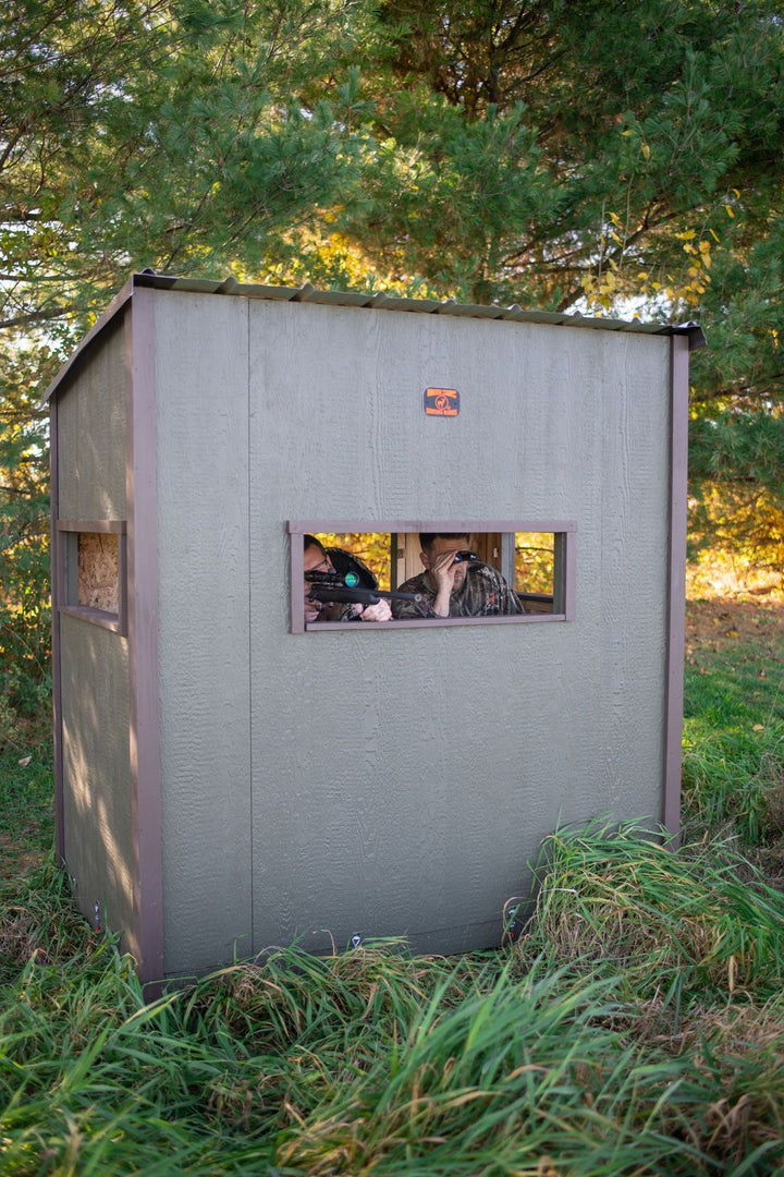 Hunters inside of EZ Hunting Blind