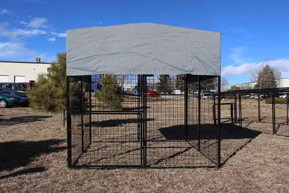 Side View of an OverEZ Tarp for 8ft Walk-In Chicken Run