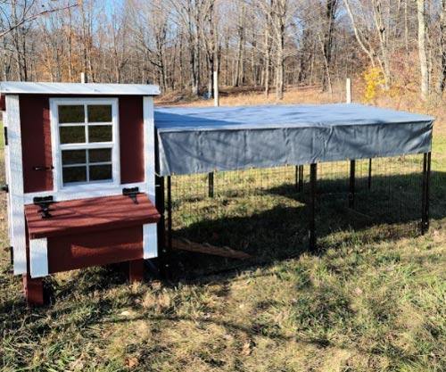 Small Chicken Coop with Covered Rugged Ranch Chicken Run